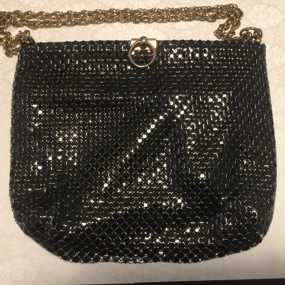80s Whiting and Davis Black Metal Mesh Purse